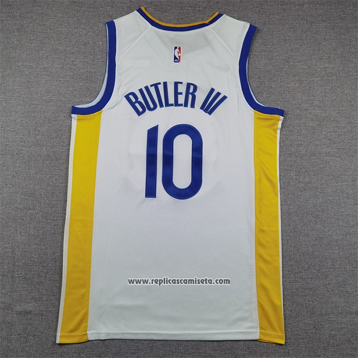 Camiseta Golden State Warriors Jimmy Butler III NO 10 Association 2024-25 Blanco